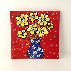 Buy Original Yellow Flower Bouquet Expressionism Painting 10x10  Canvas • 33.28£