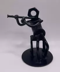 Buy Vintage Nut And Bolt Art Figures Black On Base Free Standing Musical Instrument • 14.99£
