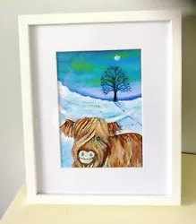 Buy Sycamore Gap Tree Painting , Highland Cow Print Of Original Artwork, Unframed  • 16£