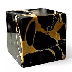 Buy Cube IN Marble Black Portoro Sculpture Table Art Home Decor Design 4x4 CM • 38.49£