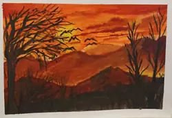 Buy Original Landscape Trees Painting, Hand Painted, Home Decor A6 • 6.77£