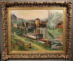 Buy American Large Expressionistic Landscape Antique Oil Painting Signed  • 4,724.97£