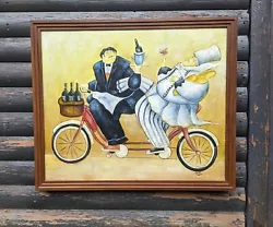 Buy Jennifer Garant French Kitchen Shefs Bicycle Ride Original Oil Painting Signed  • 248£