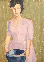Buy Vintage Impressionist Pastel Painting Woman Portrait • 62.82£