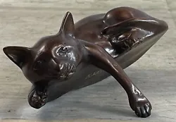 Buy Desktop Cat Bronze Sculpture Figurine Figure Signed Original Art 3  X 5  • 140.17£