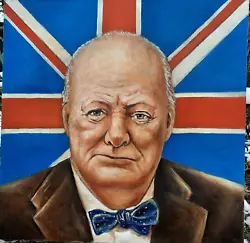 Buy Oil Painting Portrait Of Winston Churchill • 236.25£