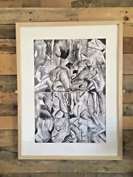 Buy Large Black & White Human Body Nude Framed Collage Acrylic Painting Cubism • 250£