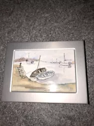 Buy Miniature 4x3” Watercolour Of Boats On The River Crouch Essex By Jean Satchwell • 1.30£
