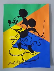 Buy Andy Warhol Hand Signed. 'mickey Mouse'. Watercolor On Paper. Pop Art • 24.86£