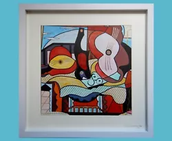 Buy Handpainted Acrylic Painting, Interpretation Of 'Mandolin And Guitar' By Picasso • 47.50£