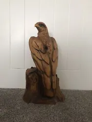 Buy A Wooden Sculpture Of A Peregrine Falcon Carved With A Chainsaw  • 180£