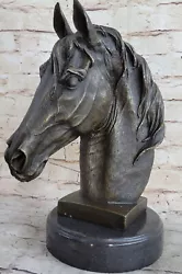 Buy Handcrafted Gorgeous Bust Horse Head Bronze Sculpture Figurine Figure Artwork NR • 166.47£