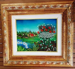 Buy MARIJA PEROS-LEPORTINOVA,  Village In Spring , Original Naive Oil Painting  • 214.12£