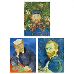 Buy Pack Of 3 A4 Vincent Van Gogh Paintings Self Portrait Gachet Roulin Wall Art Set • 199£