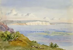 Buy Rosa E. Neumann, Sandown Bay From Bonchurch, Isle Of Wight – 1894 Watercolour • 26£