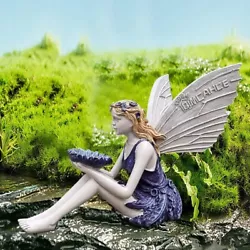 Buy QMCAHCE 8.8 Inch Color Sitting Fairy Statue, Angel Garden Sculpture, Figurine, • 99.99£