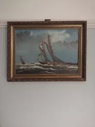 Buy Original Oil Painting Sail Ship 1976 • 25.33£