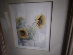 Buy Sun Flower Print In Frame Signed • 10£
