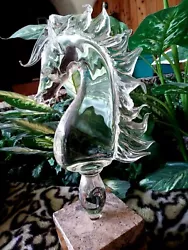 Buy STALLION LEADED CRYSTAL 15  HORSE SCULPTURE, ONE-OF-A-KIND ORIGINAL, 1981 New • 377.95£