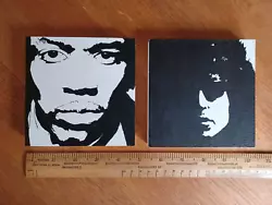 Buy Jimi Hendrix And Bob Dylan - Beautiful Original Pen And Ink Drawings 12 X 12 Cm • 25£