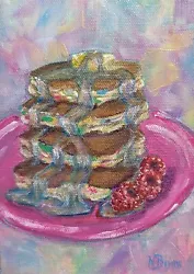 Buy Pancakes Painting Acrylic On Canvas Kitchen Wall Art Contemporary Food Painting • 78.55£