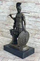 Buy Bronze Roman Warrior With Sword And Shield Statue Signed Hot Cast Figurine Deco • 222.13£