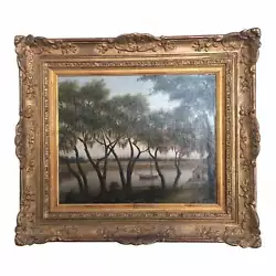 Buy  Framed Oil On Canvas, River Scene, By Joseph Lee (Californian, 1827-1880) • 14,170.97£