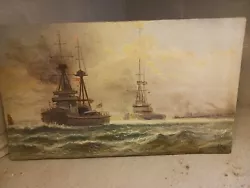Buy J Lewis Oil Painting , Navel Ships • 29.99£