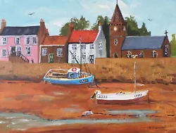 Buy The Harbour, An Acrylic Painting, By John Cowan. • 9.99£