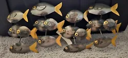Buy Metal School Of Fish Wall Sculpture Vintage • 236.25£