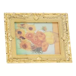 Buy (Sunflower)Miniature Art Painting Miniature Oil Painting Beautiful Gold Frame • 3.41£