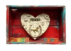 Buy Folk Art Horse Heart Sculpture Assemblage Love Hope Faith Diorama OOAK  • 210.92£