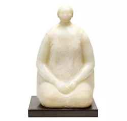 Buy Felipe Castaneda Mexican Carved White Onyx Sculpture Woman On Wood Base, Signed • 4,361.15£