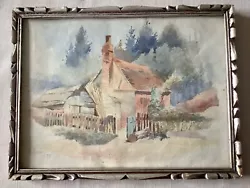 Buy Antique Vintage Watercolour Painting In Ornate Carved Frame For Restoration • 10£