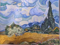 Buy Original Signed Pastel Paintin  Van Gogh A Wheatfield Wit Cypres By Inna Liberga • 25£