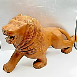 Buy Hand Carved Wooden African Lion Sculpture 12  L • 32.25£
