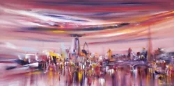 Buy London Skyline (Gunmetal Sky) Canvas Painting Wall Art By Sara Sherwood • 600£