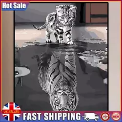Buy Digital Oil Painting By Number Kit Tiger Cat DIY Hand Painted Animal Art Picture • 8.19£
