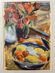 Buy Large Acrylic Painting Still Life Flowers Fruit • 95£