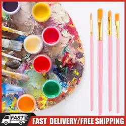 Buy 10pcs Artist Paintbrushes Professional DIY Set For Oil Watercolor (Peach) • 4.67£