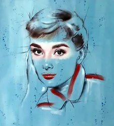 Buy Audrey Hepburn Acrylics On Canvas Painting Framed 50x60 Cm By Simona Zecca • 408.71£