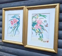 Buy Chinese Botanical Watercolours Set Of Original Framed Floral Artworks  • 214£