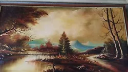 Buy Original Landscape Oil By Lindi J Large River Trees Mountain Autumn Beautiful • 4,500£