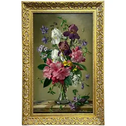 Buy Oil Painting Variety Flowers Lilies Irises Lilacs & Hibiscus By Albert Williams • 2,700£