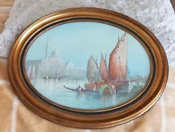 Buy ANTIQUE OVAL GILT FRAMED  Watercolour Of The GRAND CANAL VENICE. 49 X 38 Cms. • 55£