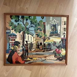 Buy Parisian Cafe Scene Acrylic Painting  Wooden Frame 15.5  X 19  • 20£