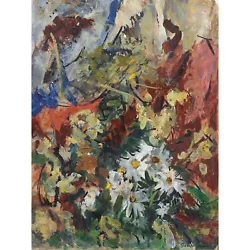 Buy Oil On Card By Gerald Davis. Floral Scene • 195£