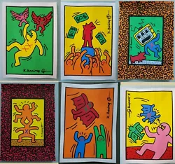 Buy 72 Lot Keith Haring Hand Signed. Watercolor Drawing. Pop Art. Handmade • 748.12£