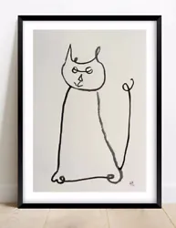 Buy Cat Abstract Watercolour Painting Modern Contemporary Art A4 Size A4 Not A Print • 14.99£