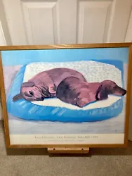 Buy David Hockney Vintage Contemporary Dog Painting Exib Poster43 1995 Framed • 80£